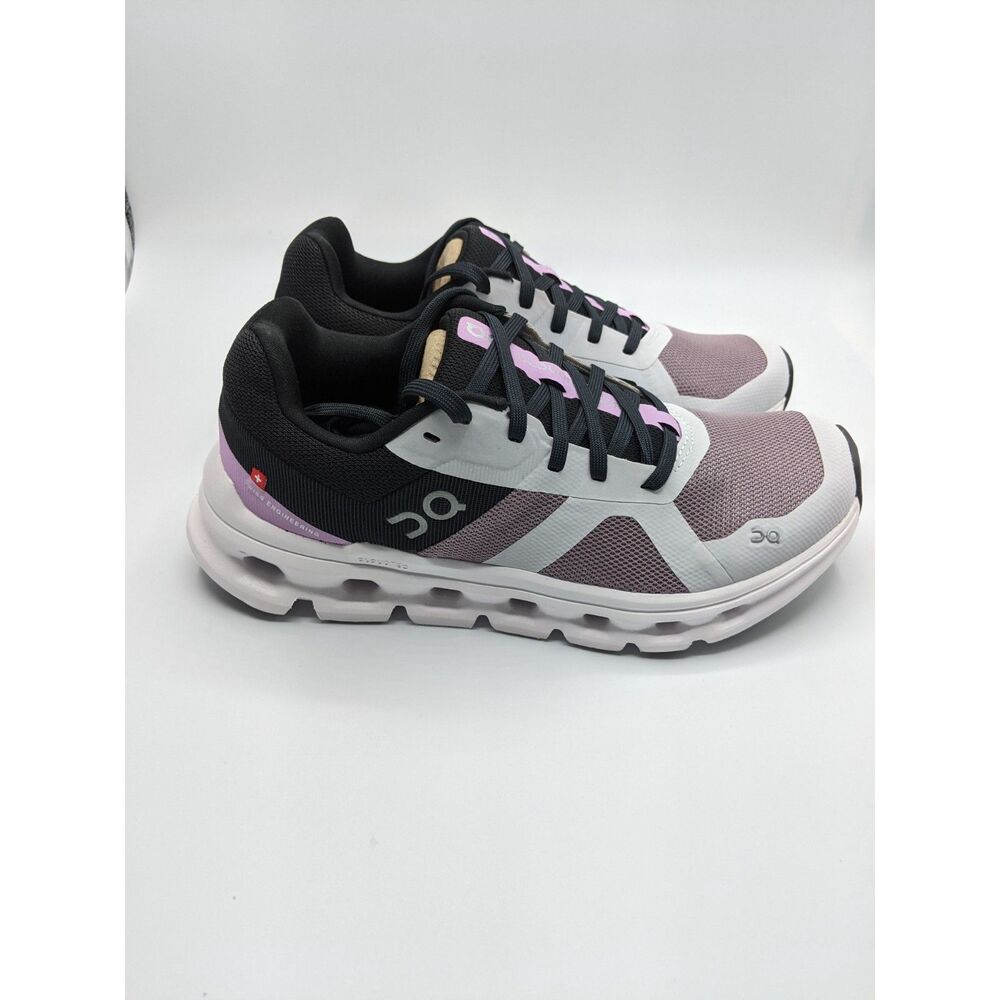 On Women's Cloudrunner Sneakers, Heron/Black, 6 Medium US - Picture 2 of 9